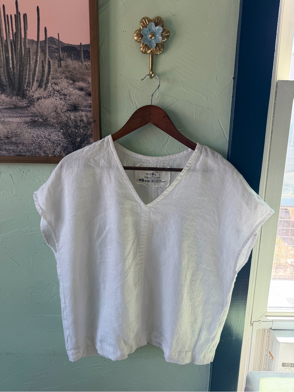Not Perfect Linen Malta White Shirt - Size Medium - Picture 2 of 9